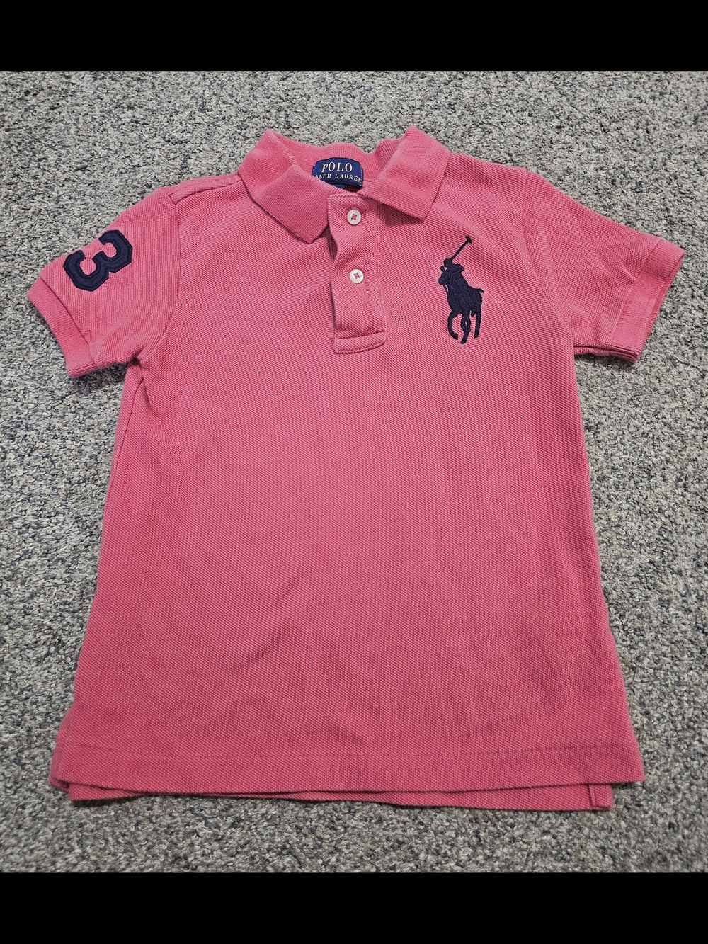 Polo by Ralph Lauren Kids Coral Pink Polo with Navy Pony
